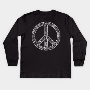 Flower Peace Sign Kids Long Sleeve T-Shirt